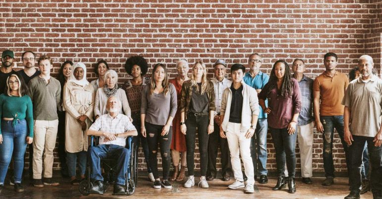 A group people standing together